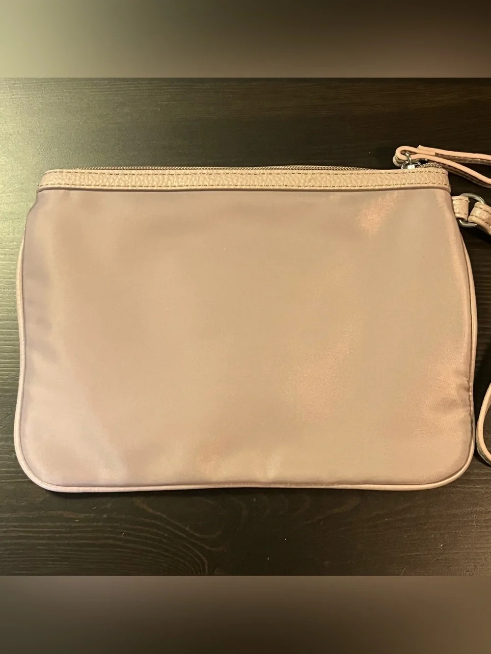 Rachel Zoe Light Lavender Taupe Nylon Wristlet Clutch